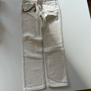 Gucci white jeans cropped size 4